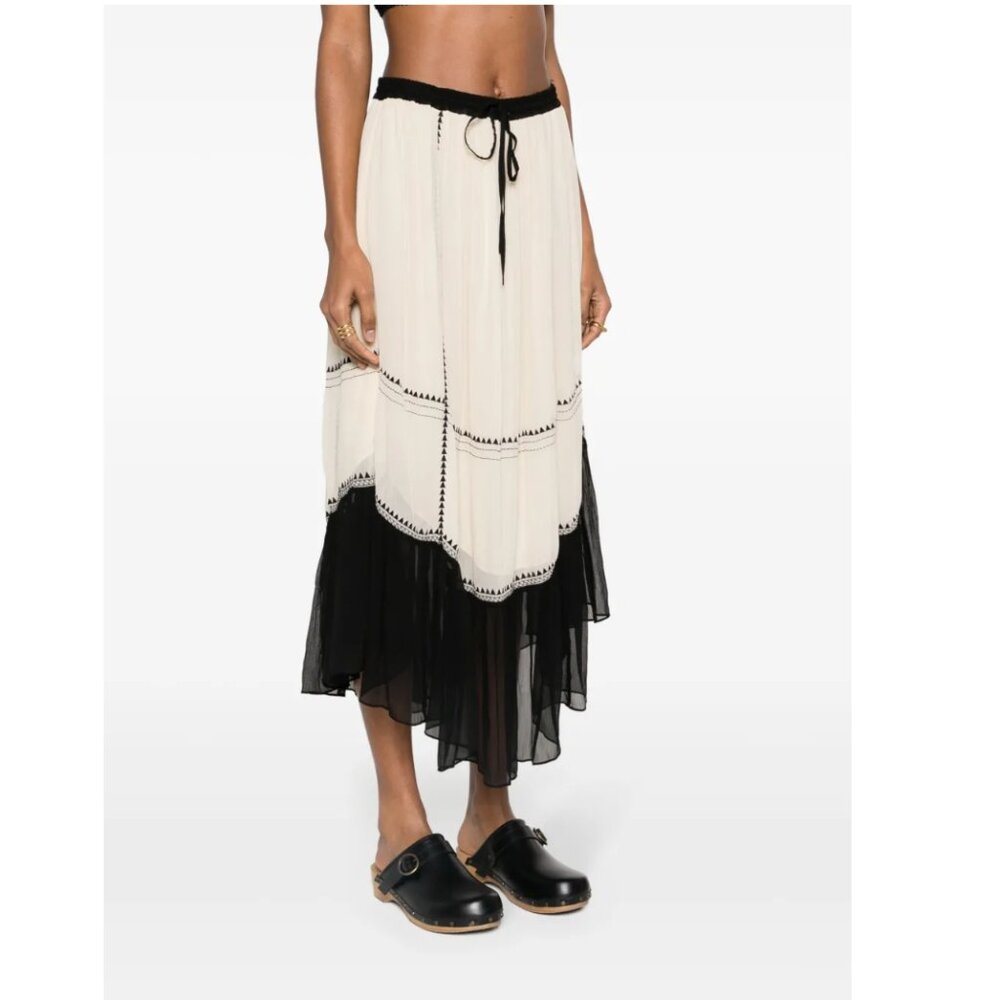 Ulla Johnson Cream and Black Maxi Skirt - Picture 3 of 13